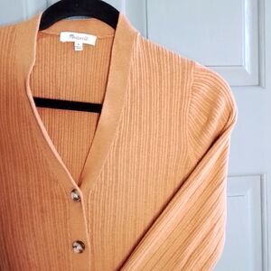 Madewell orange cardigan, size medium